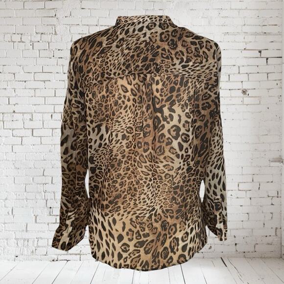 Paper Heart Australia Designer Animal Print Wrap Blouse Sz XS/S Long Sleeves - Picture 3 of 9